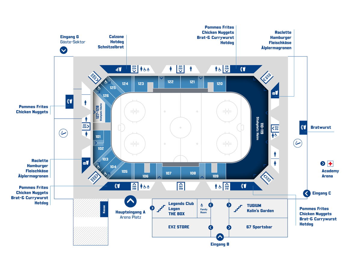 Plan der OYM hall mit allen Food-Boxen und dem Foodtruck