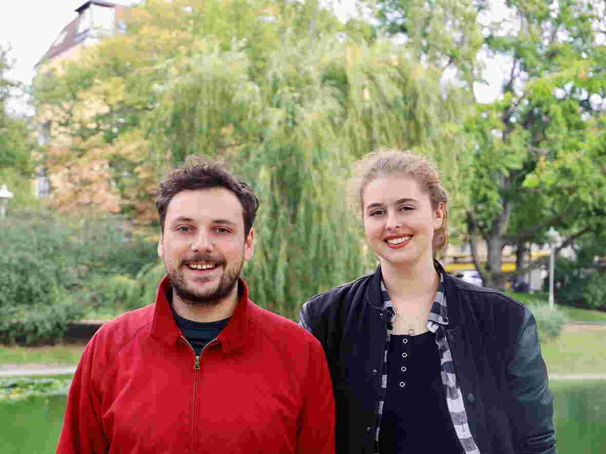 Die Student*innen Ellinor Trenczek und Alexander Niesser